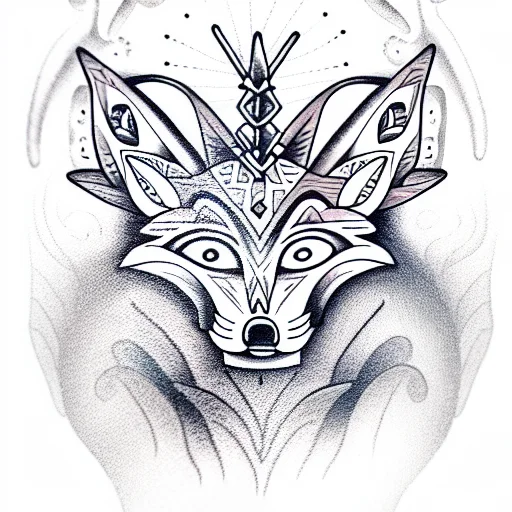 Mayan Fox With Antlers