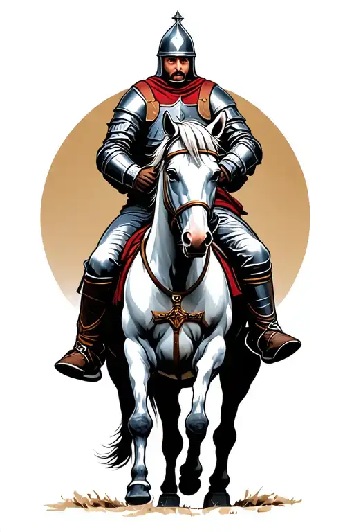 Templar Knight Riding A Horse
