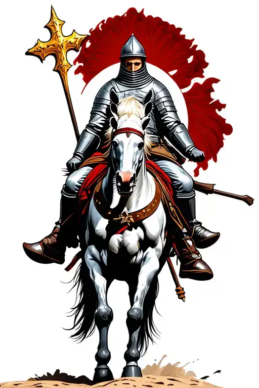 Templar Knight Riding A Horse