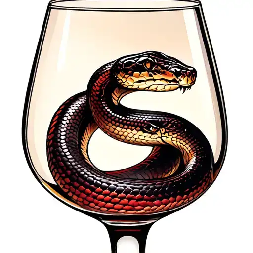 Wine Glass And Snake