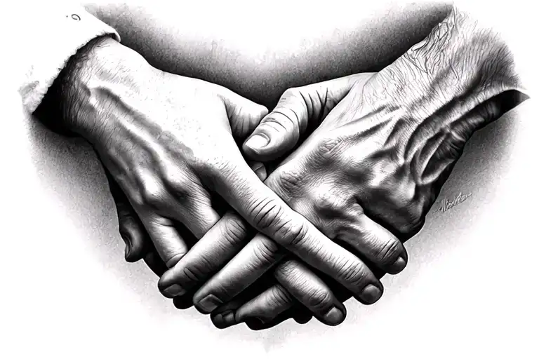 Daughter And Dad Holding Hands