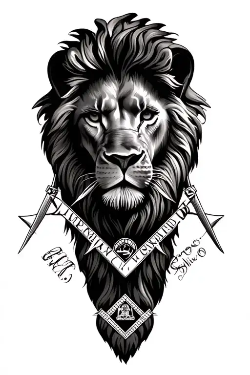 Lion Freemason Symbol Incorporated Within
