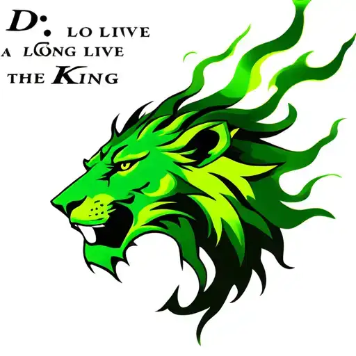 Scar From The Film Lion With Green Flames A D Text Saying Long Live The King