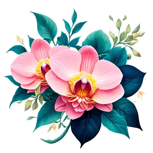 Chrysanthemum And Orchid Eternity Symbol