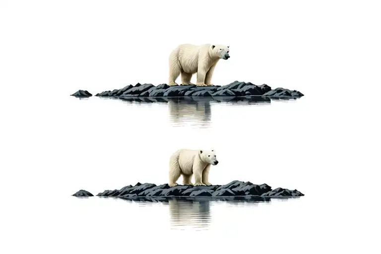 Polar Bear With Natural Landscape
