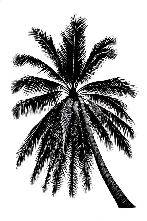 Single Palm Tree Silhouette