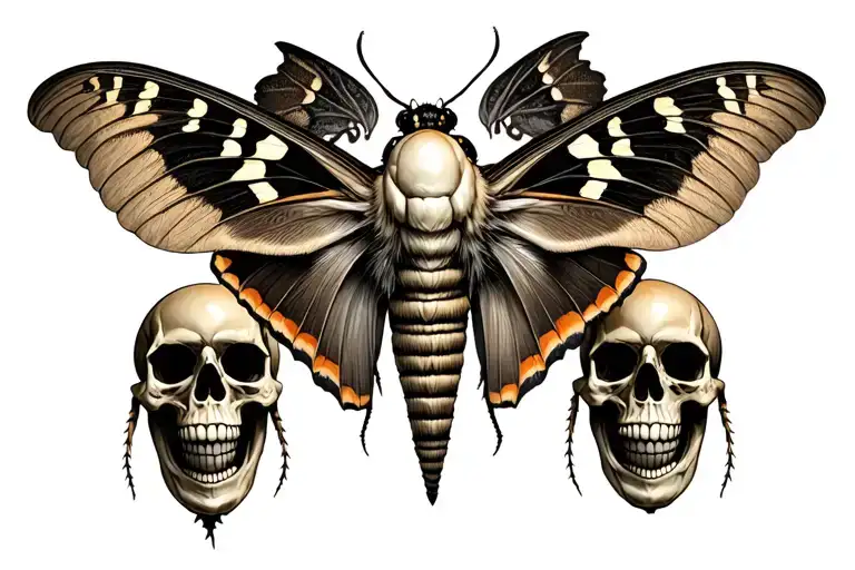 Moth With Skulls As The Wings Spread