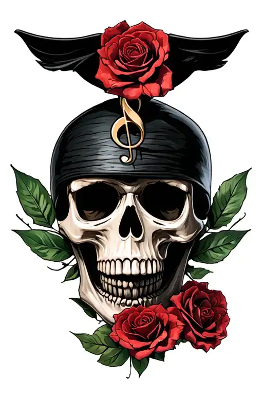 F Clef And Skull Face