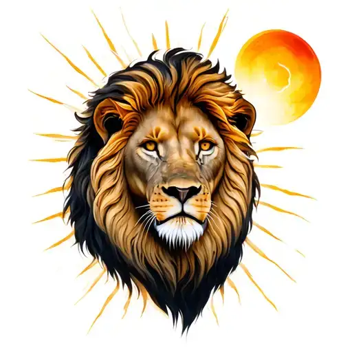 Lion And Sun Rays