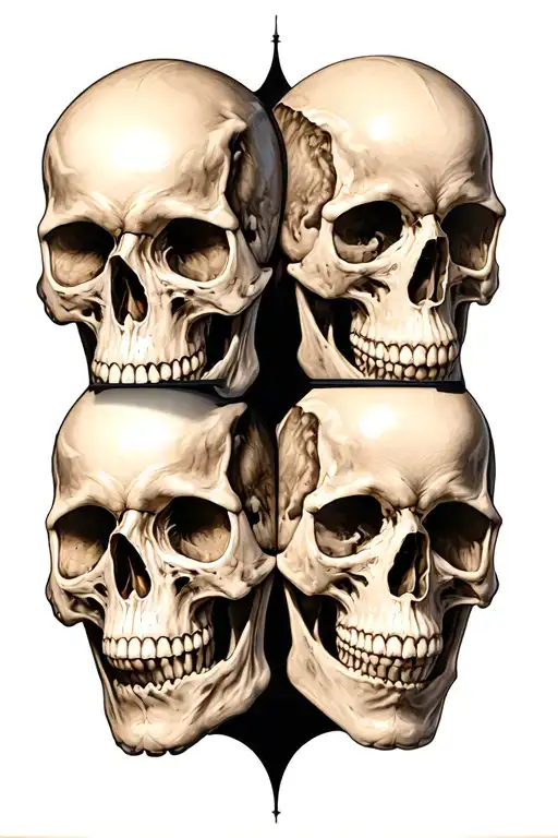 Skulls Facing Away Bottom
