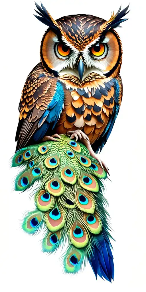 Peacock And Owl