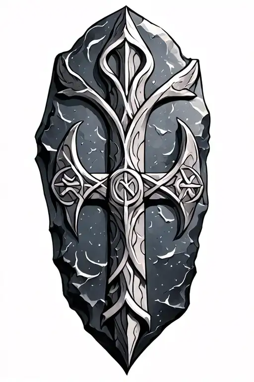 Viking Gray And Black Rune Stones