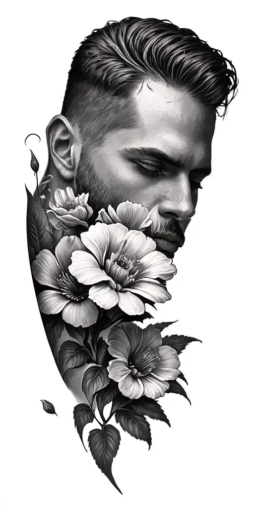 Flowers Tattoo Man