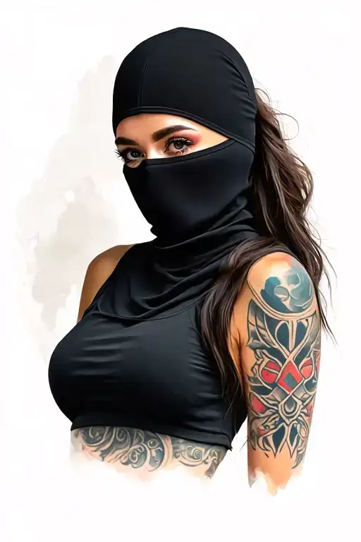 Pretty Woman Wearing Balaclava