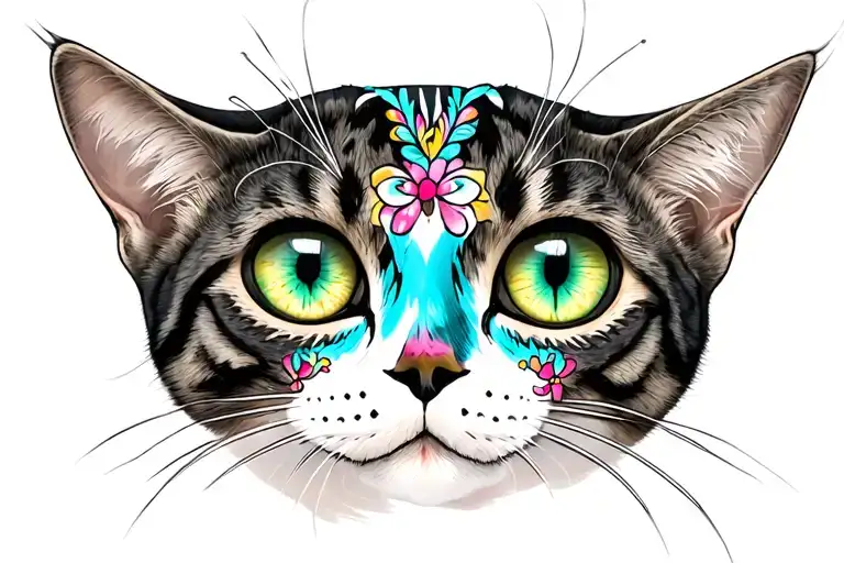 Sugar Skull Cat One Eye