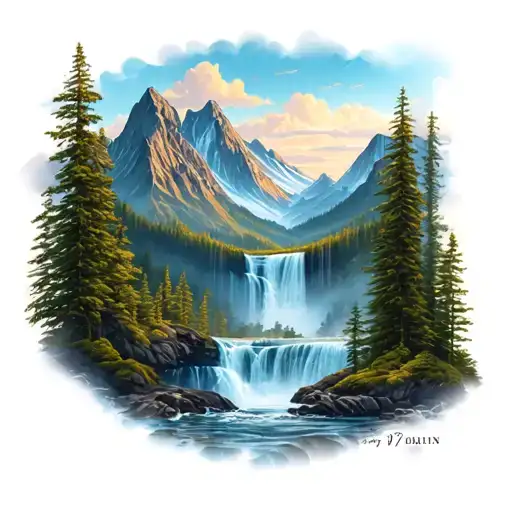Waterfall Mountain Range