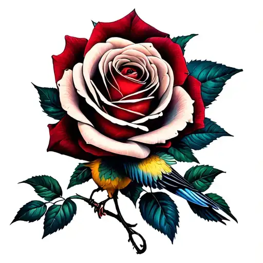Roses And Bird