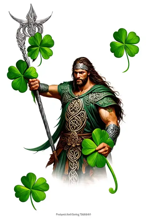 Celtic Warrior And Three Leave Clover