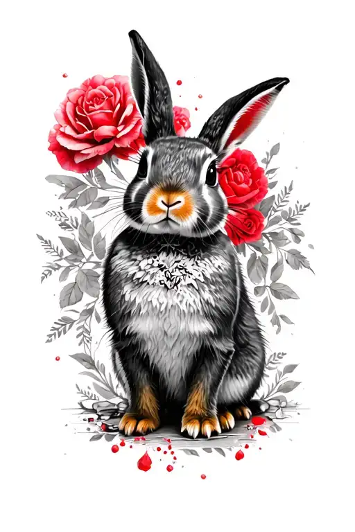 Alice In Wonderland-inspired Black And White With Hints Of Red Including The Rabbit