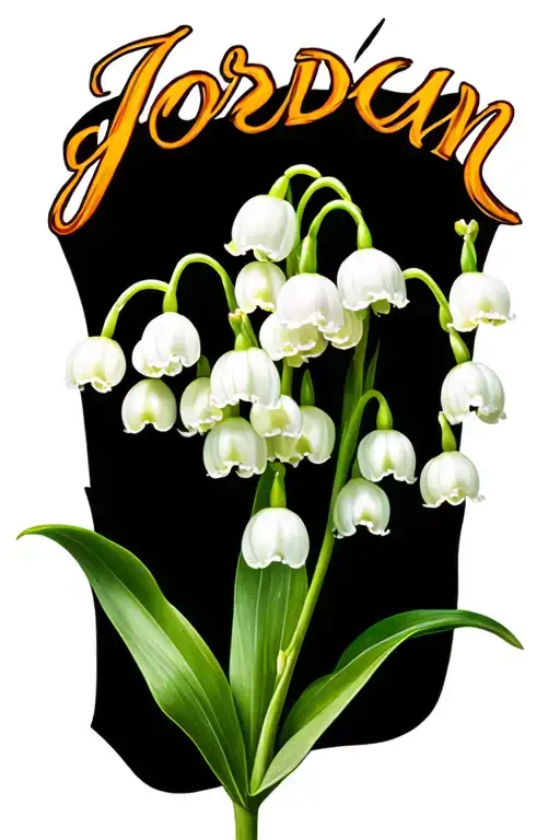 Lily Of The Valley With Jordan Written In Cursive Hidden In The Pedals