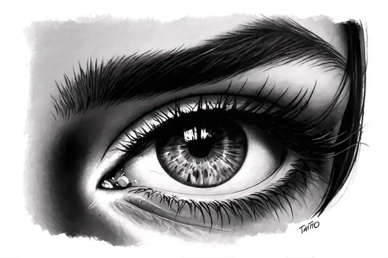 A Girls Left And Right Eyes