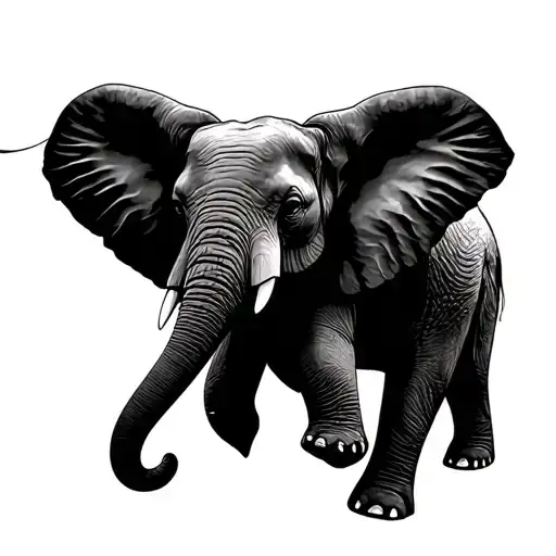 Minimalistic Elephant Silhouette