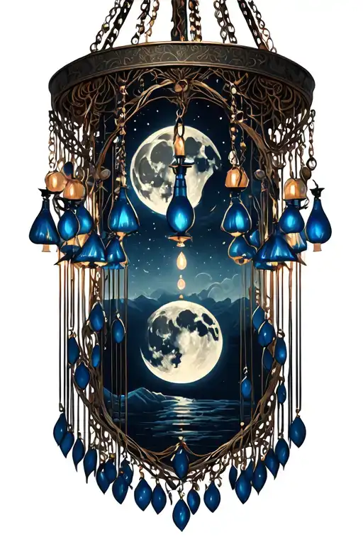 Chandelier Design With Moon