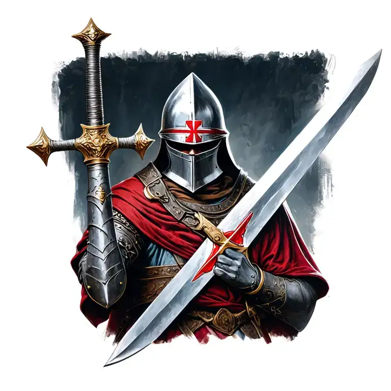 Knights Templar Knight With A Sword