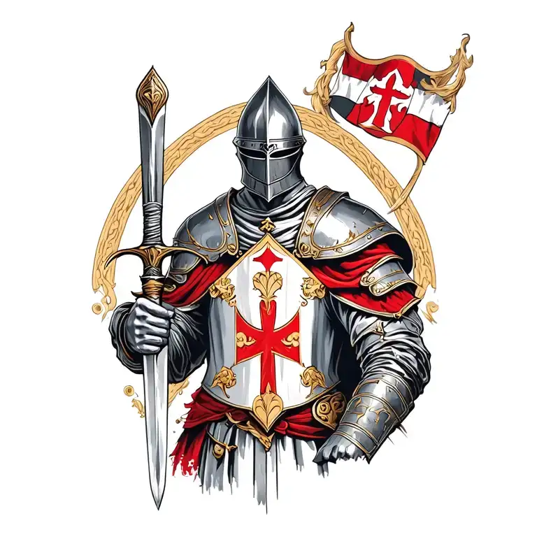 Knights Templar Knight Holding Sword