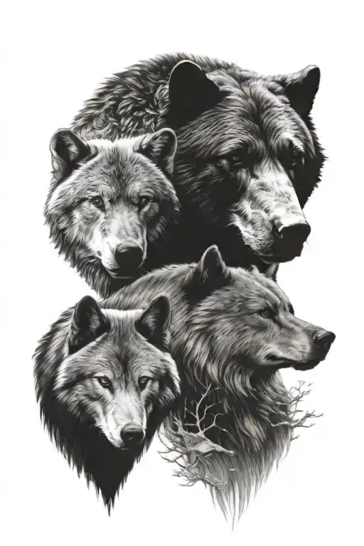 Wolf Bear Horse Beaver