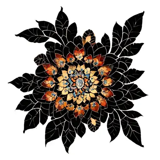 Persian Mosaic Tile Drawing