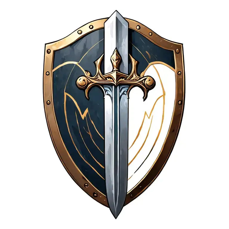 Shield And Sword Intertwined