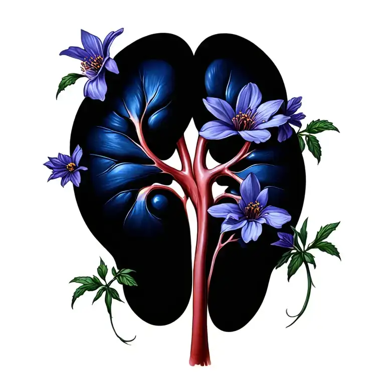 Kidneys With Flowers Growing Together