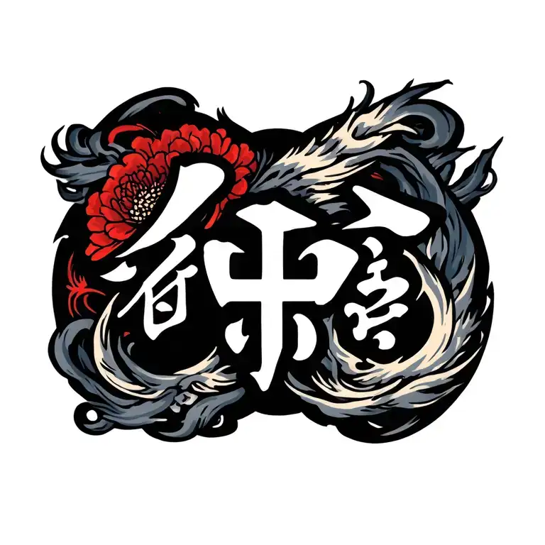 Japanese Symbol On Courage