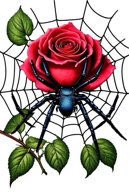 Rose And Spider Web Spider