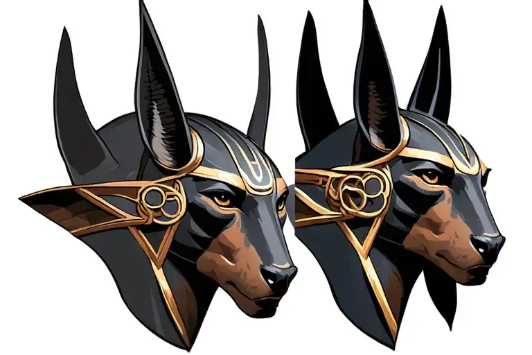 Anubis With A Circle In The Head With Tips And Muscular Tattoo idea