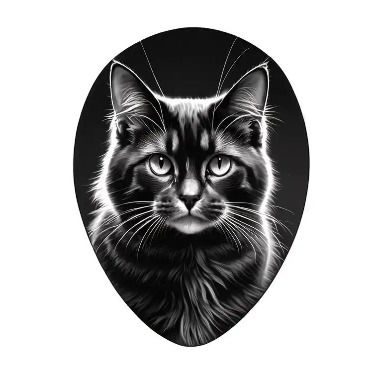 Mans Arm Cat Black And White