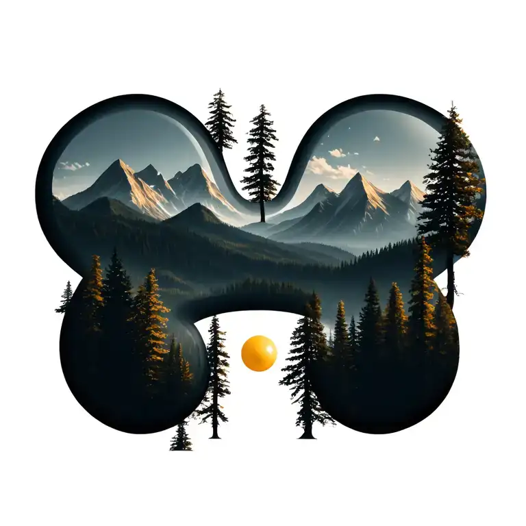 Dopamine Molecular Structure Superimposed With Mountains And Or Woods With Trees