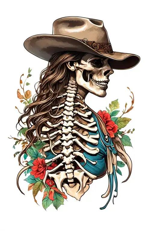 Western Spine Tattoo Design