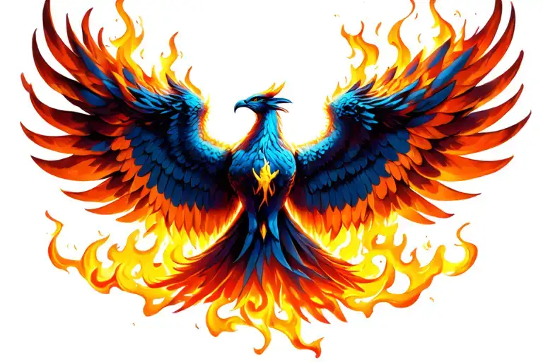 Phoenix Rising From Flames