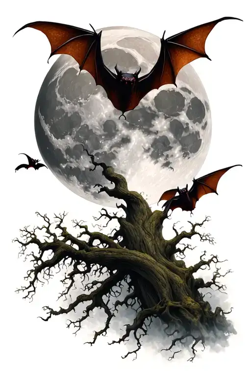 Poison Tree Moon Bats Flying