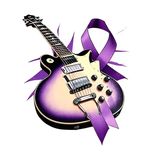 Rickenbacker Guitar With Pancreatic Cancer Ribbon Intertwined