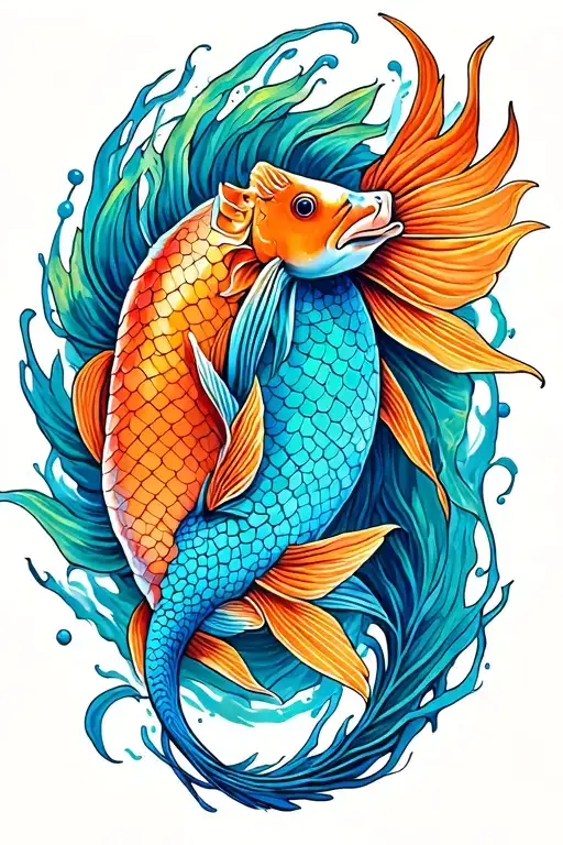 Pisces Sign Intertwined Tattoo idea