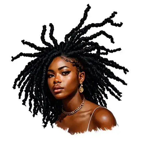 Medusa Fashionista Black Woman With Dread Locs
