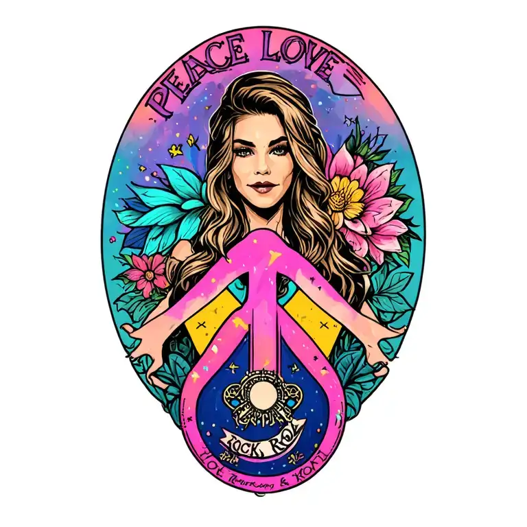 Peace Love And Rock And Roll Tattoo idea