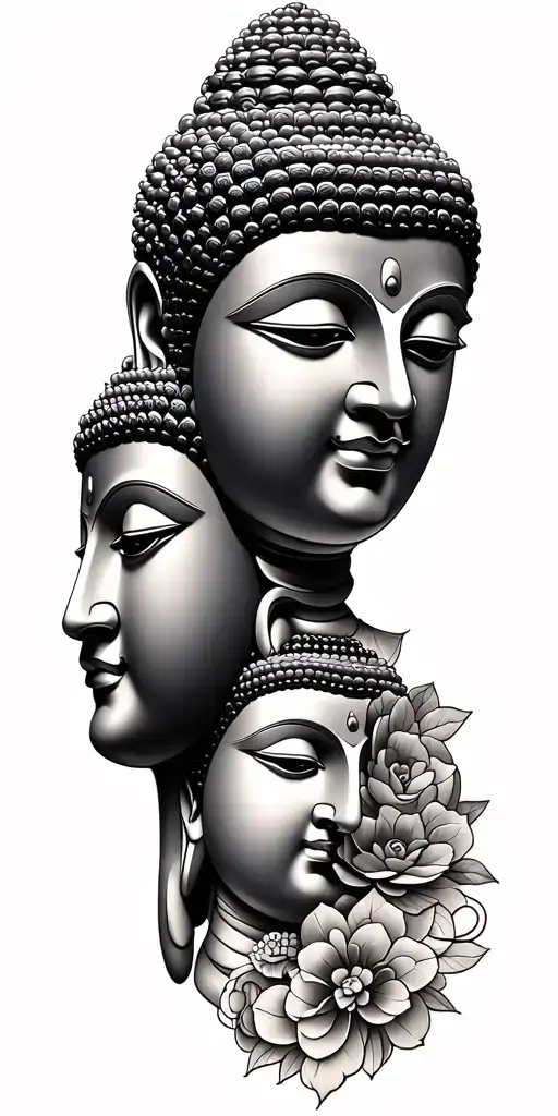 Two Faces Of Buddha Face