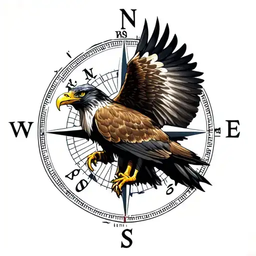 Eagle On A Compass Intertwined