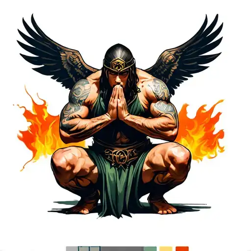 Spartan Kneeling Praying Tattoo idea