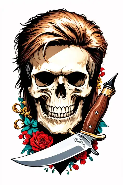 Skull And Bowie Knife