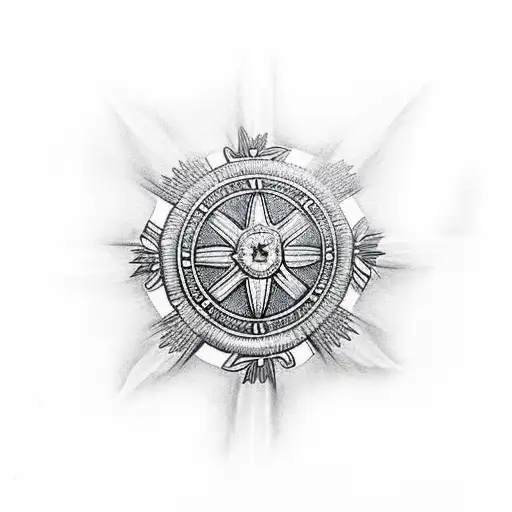 Fire Maltese Cross With Patriotic Theme